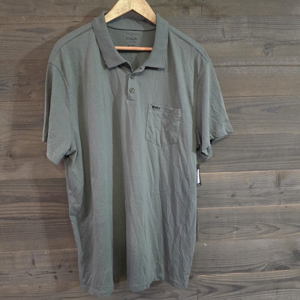 NWT RVCA Day Dream Polo SS Men's XXL Jade Green Sage Green Short Sleeve